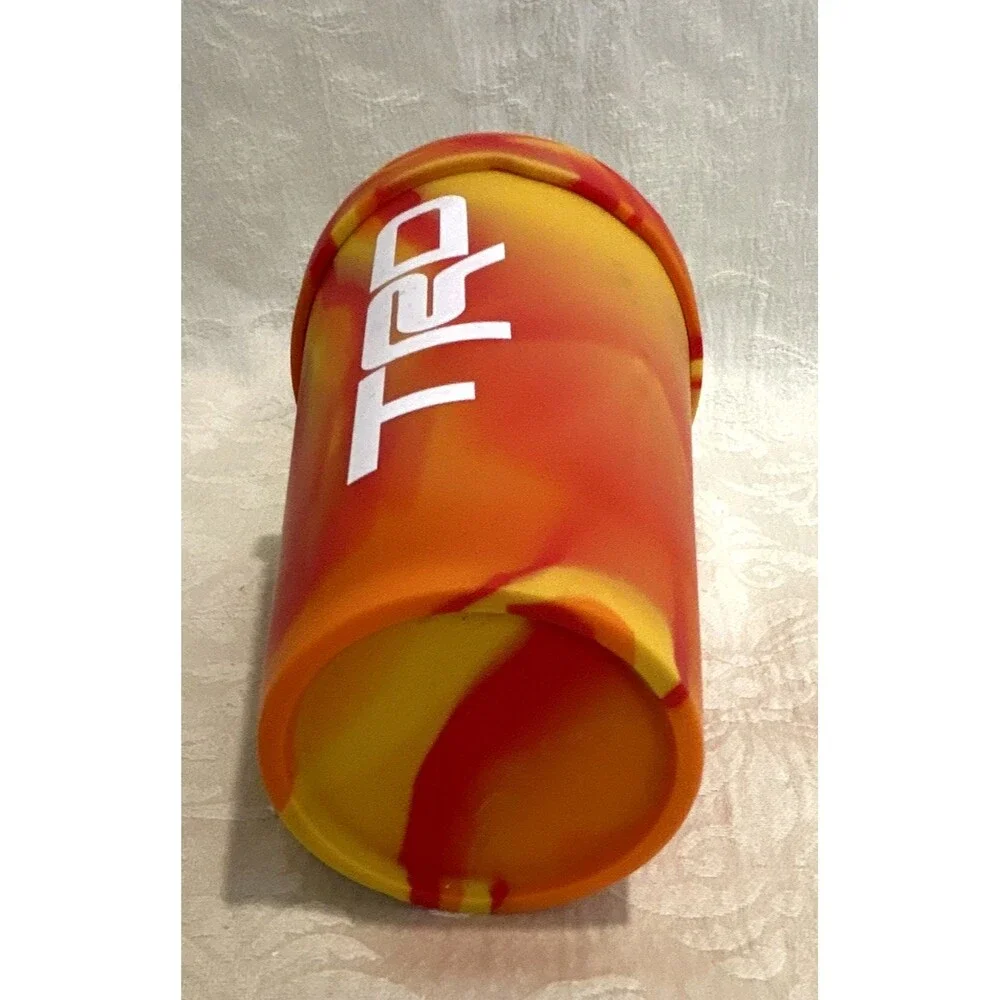 Silicone TRD Logo Swirl Tumbler 11-20 oz Orange Yellow Red w/ Lid & Straw NEW